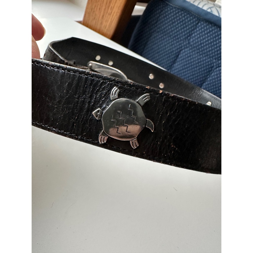 Vintage 1990 Leegin Silver Creek Leather Western Spirit Animal Concho Belt 30 - Picture 13 of 14